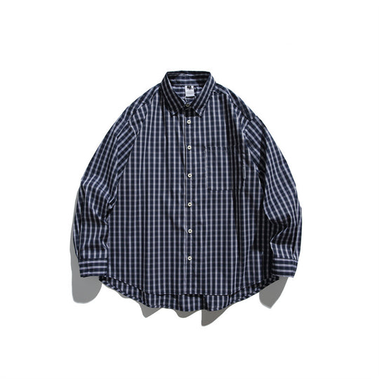 Herren Oversize Karo-Hemd im Boxy-Relaxed-Schnitt mit Brusttasche und abgerundetem Saum Shop Nory