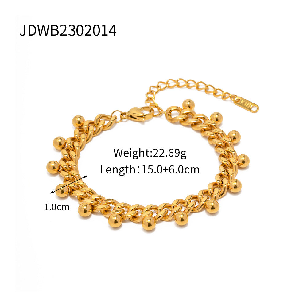 Damen Armband mit elegantem Gliederdesign und stilvollen Perlenakzenten Shop Nory