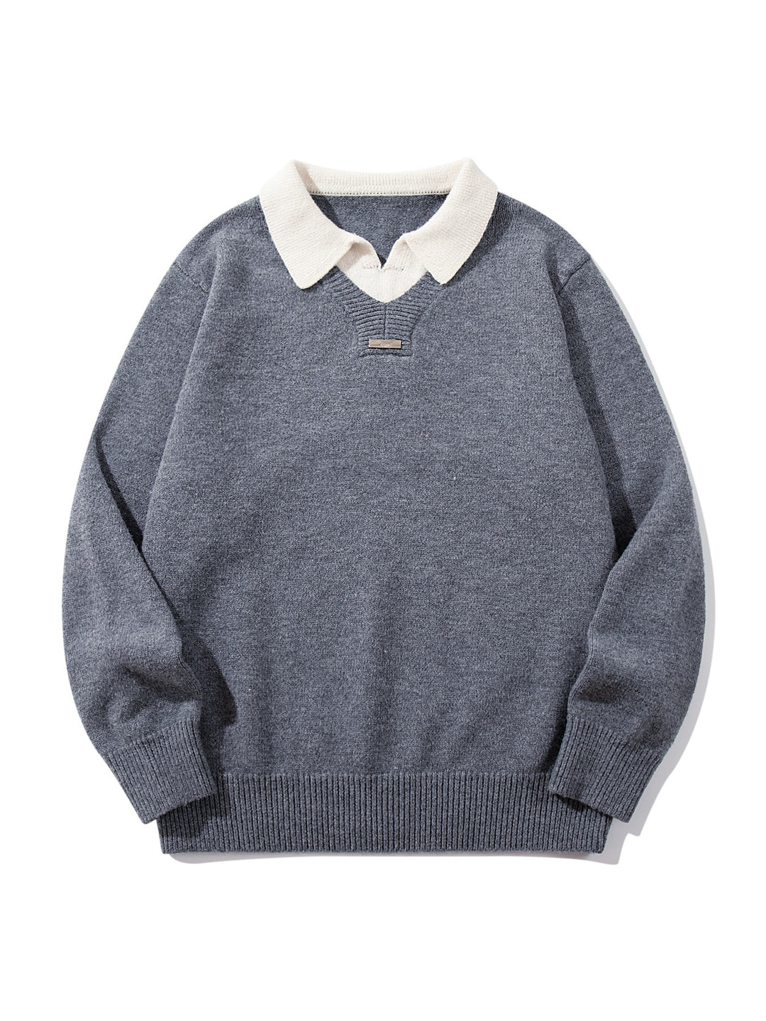 Herren Boxy-Strickpullover mit Polokragen und V‑Einsatz Shop Nory
