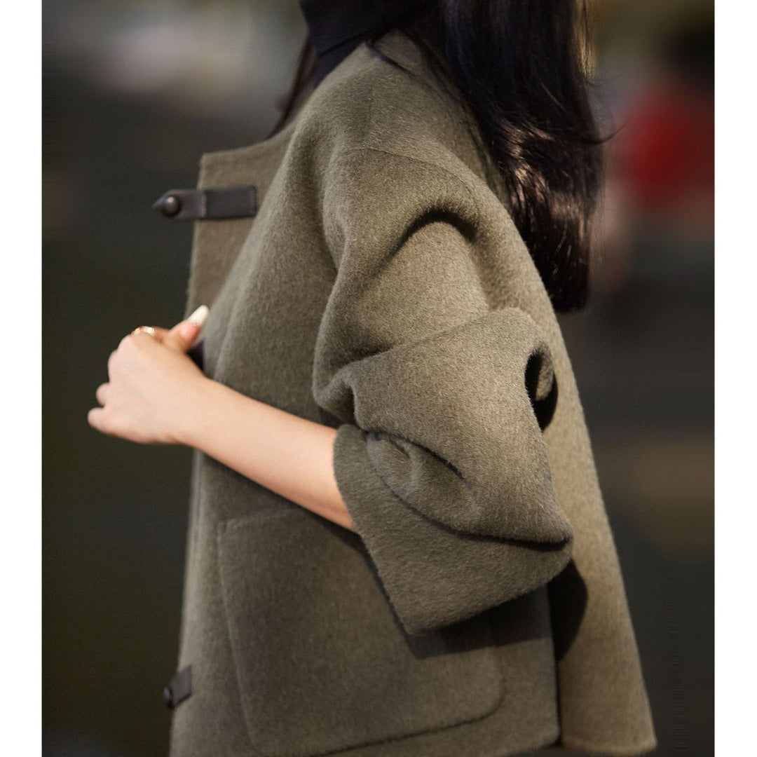 Damen Elegante Wolljacke mit Knöpfen Shop Nory