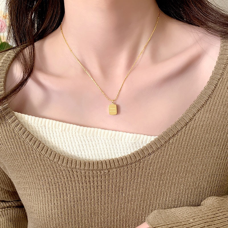 Damen Halskette mit personalisierbarem Anhänger aus hochwertigem Metall Shop Nory