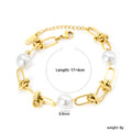 Damen Armband mit dekorativen Perlen und eleganten Gliederdesign Shop Nory