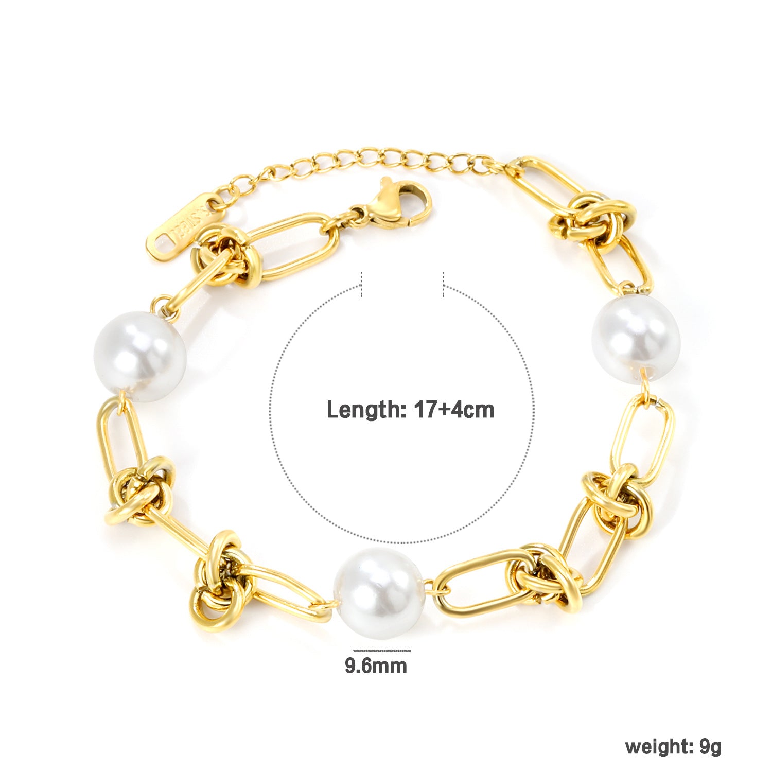 Damen Armband mit dekorativen Perlen und eleganten Gliederdesign Shop Nory