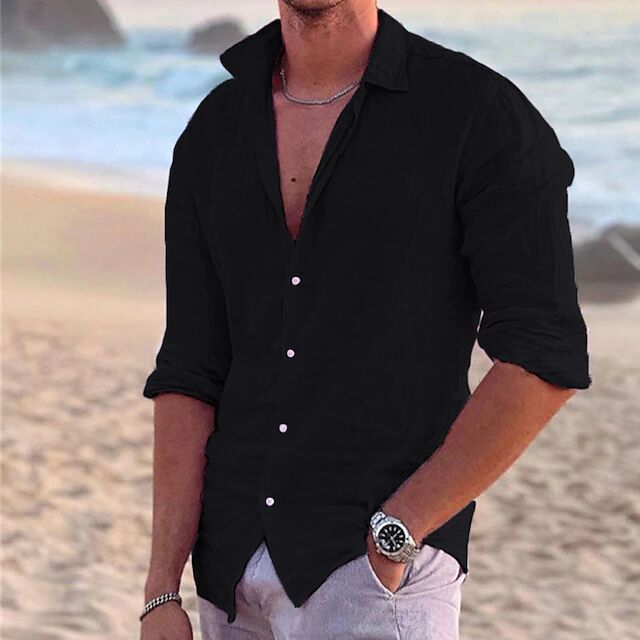 Herren Sommerliche Leinenhemd