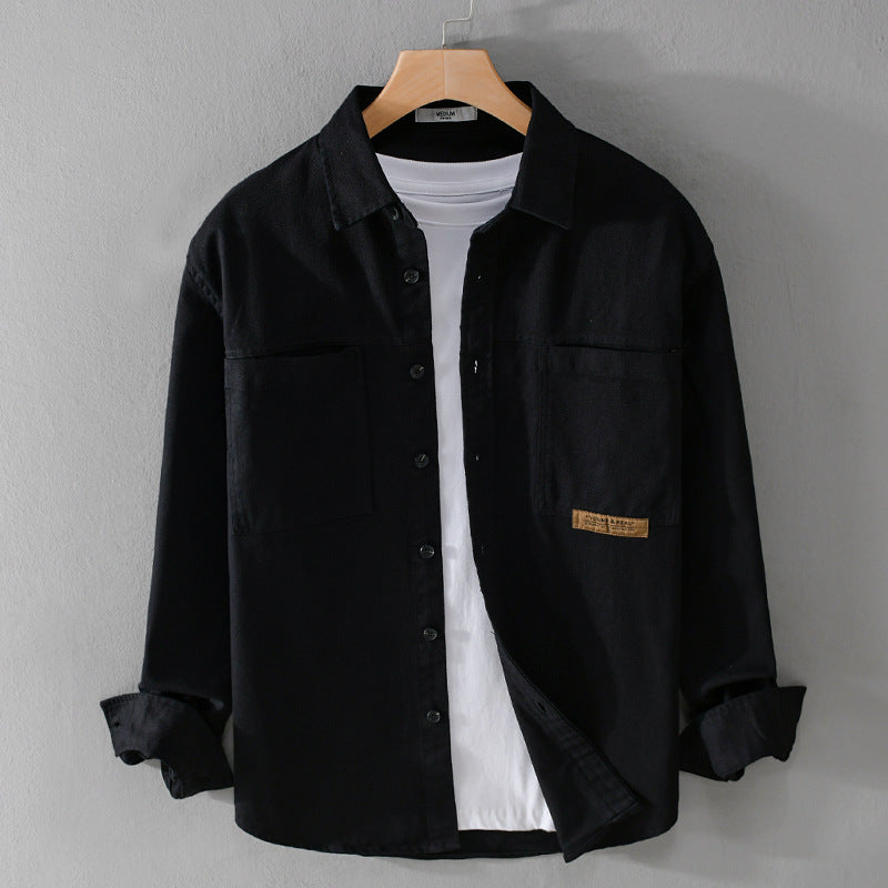 Herren Overshirt-Hemd aus strukturiertem Baumwoll-Twill mit aufgesetzten Brusttaschen und relaxed Fit Shop Nory