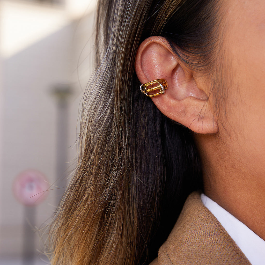 Damen Offene Ohrstecker mit elegantem Design aus hypoallergenem Edelstahl Shop Nory