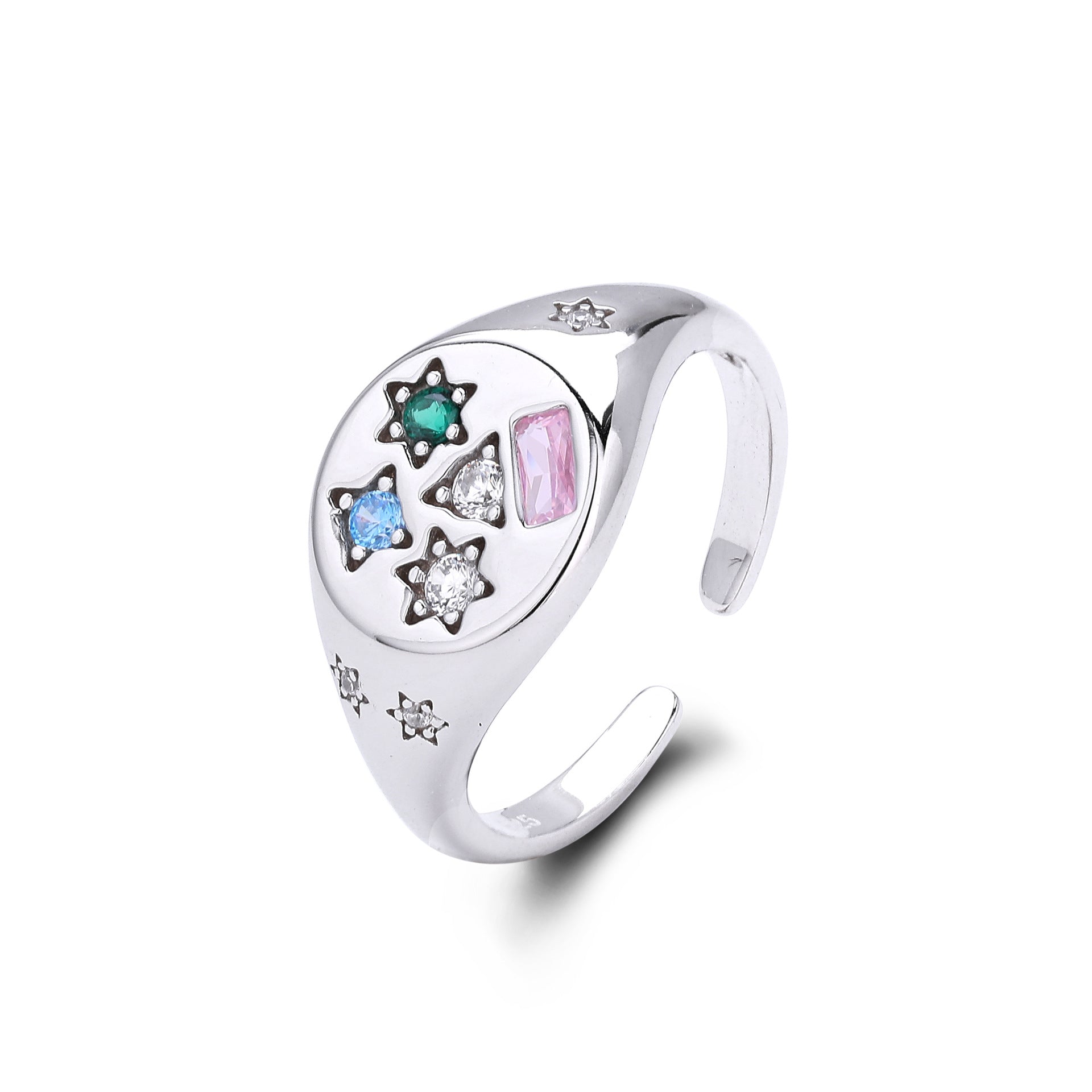 Damen Ring mit funkelnden Zirkon-Akzenten im kreativen Sternendesign Shop Nory