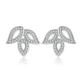 Damen Ohrstecker mit elegantem Blattdesign und funkelnden Zirkonia Shop Nory