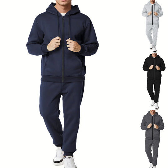 Herren nan zweiteiliges Zip-Hoodie und schmal zulaufende Jogginghose aus French Terry Shop Nory