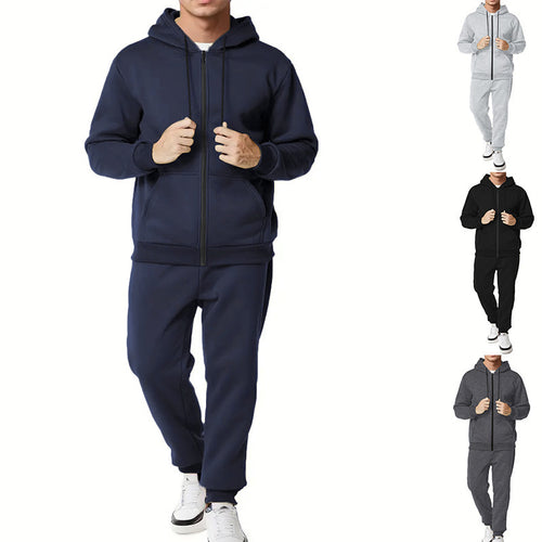Herren nan zweiteiliges Zip-Hoodie und schmal zulaufende Jogginghose aus French Terry Shop Nory