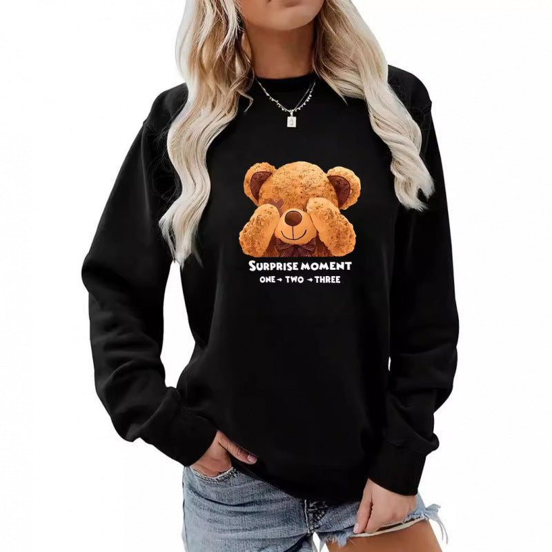 Damen Freizeitpullover mit süßem Bärenmotiv
