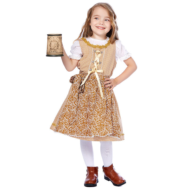 Damen nan traditionelles Trachtenkleid-Set mit geschnürtem Mieder, bestickter Puffbluse und abnehmbarer Schürze Shop Nory