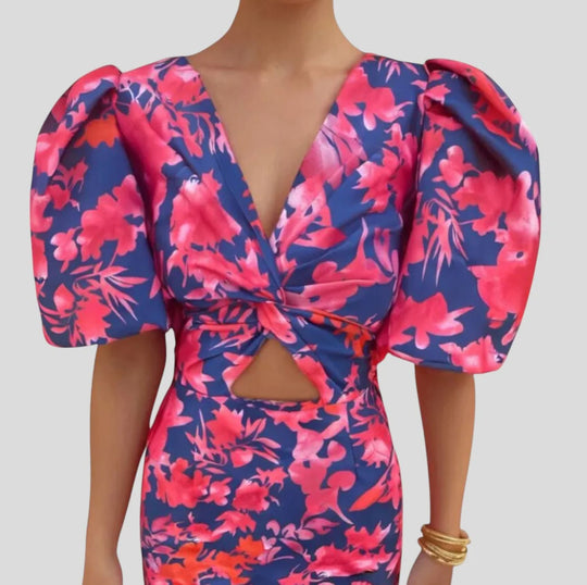 Damen Elegantes Kleid mit Volants und Spitzenelementen