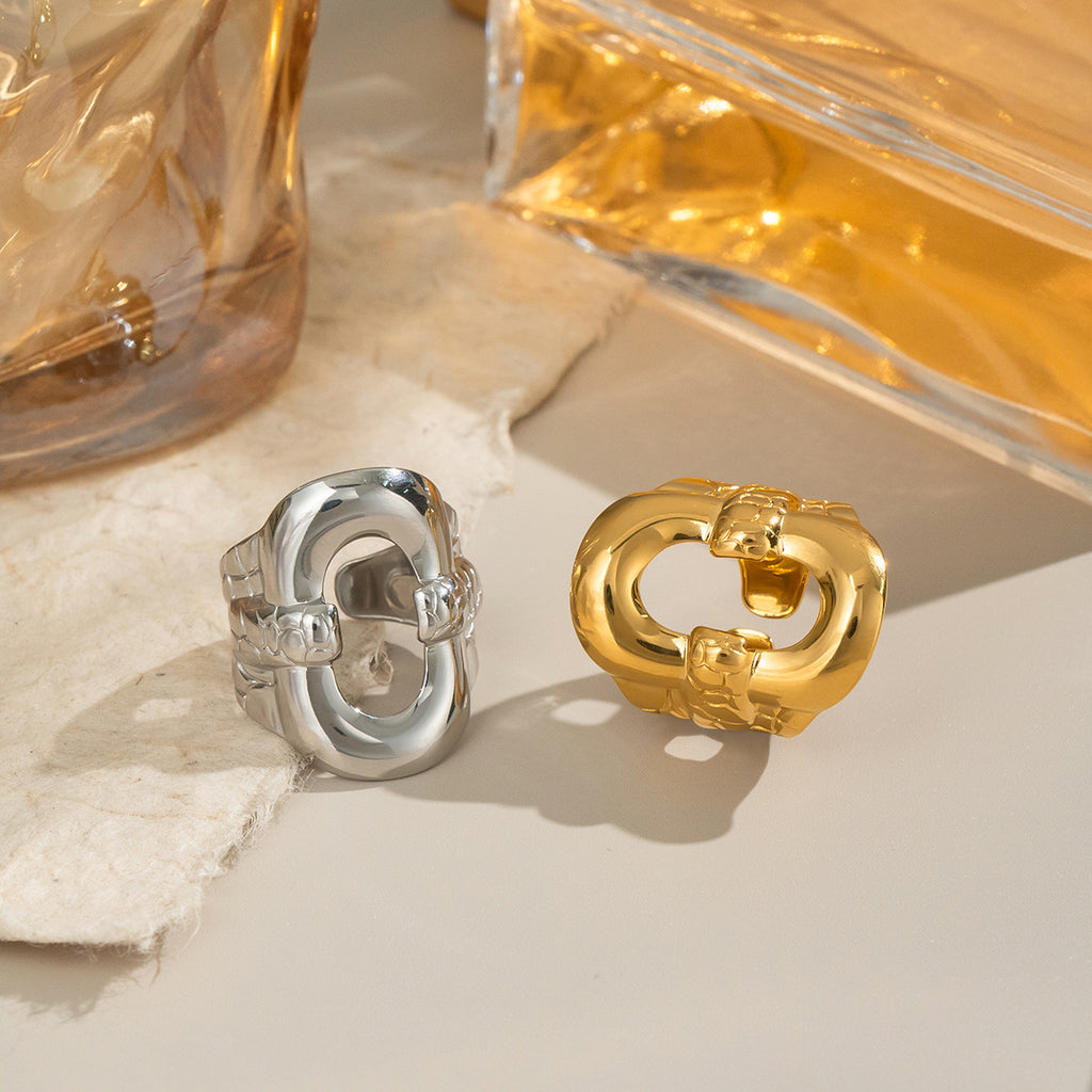 Damen Modischer Edelstahlring mit einzigartigem Design Shop Nory