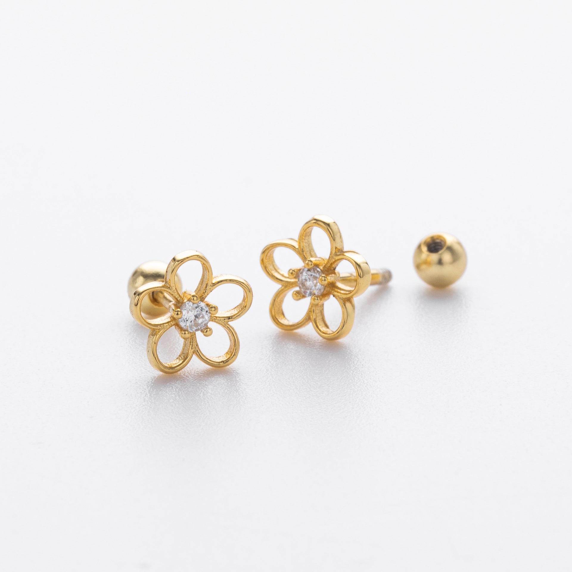 Damen Ohrstecker im floralen Design aus hochwertigem 925er Sterling Silber Shop Nory