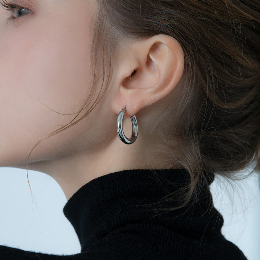 Damen Ohrstecker mit modernem doppeltem Ringdesign Shop Nory