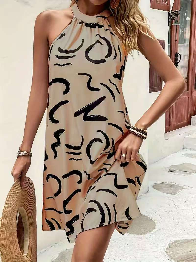 Damen Sommerkleid mit modernem Muster Shopnory