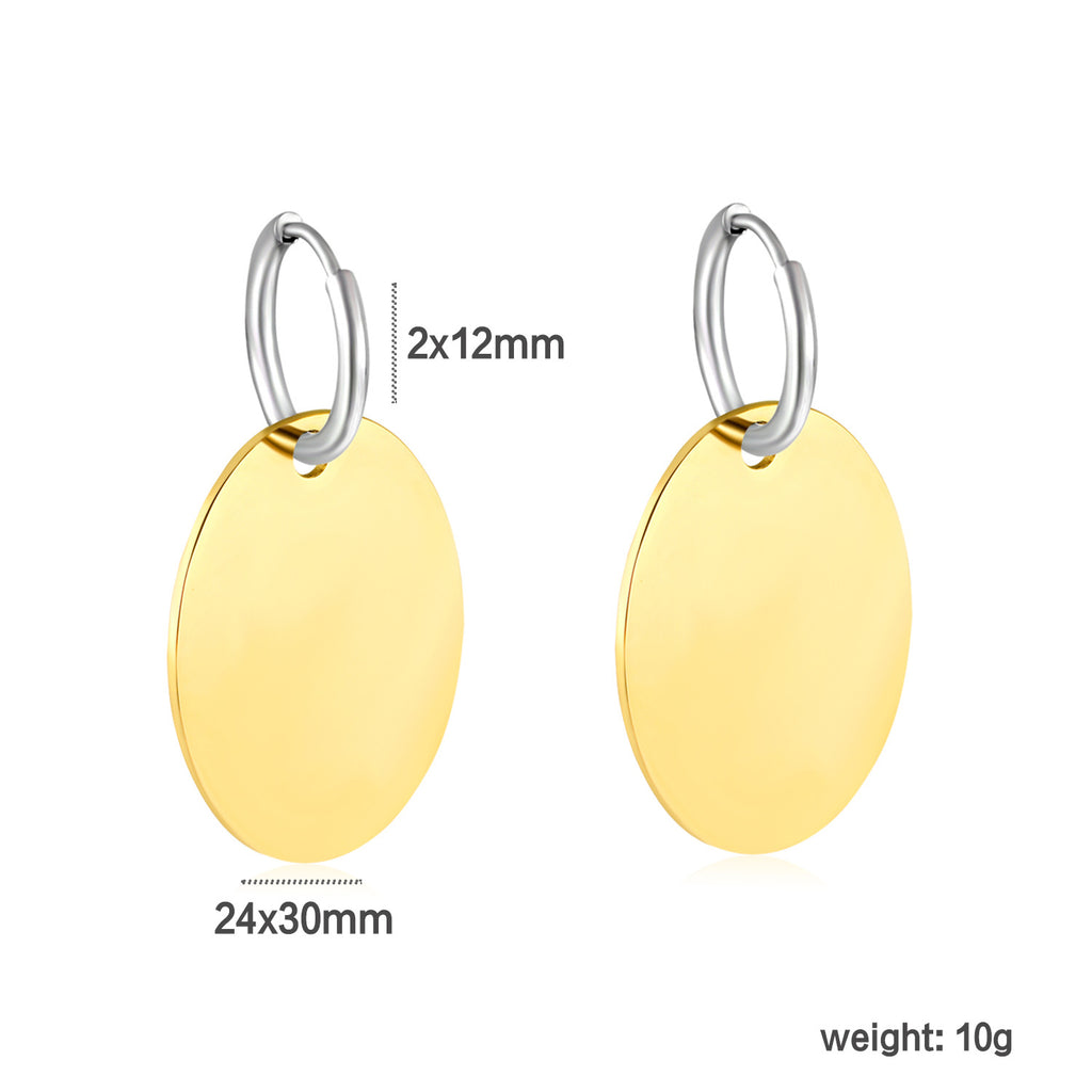 Damen Hängende Ohrstecker mit eleganten runden Plättchen aus hochwertigem Edelstahl Shop Nory