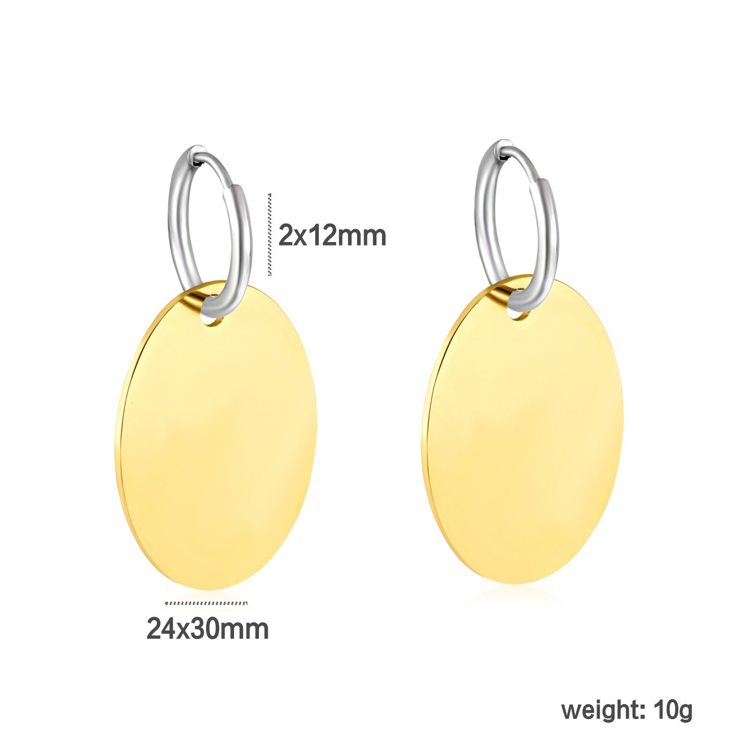 Damen Hängende Ohrstecker mit eleganten runden Plättchen aus hochwertigem Edelstahl Shop Nory
