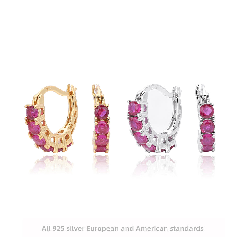 Damen Creolenohrringe mit funkelnden Zirkonsteinen aus hochwertigem 925 Sterling Silber Shop Nory