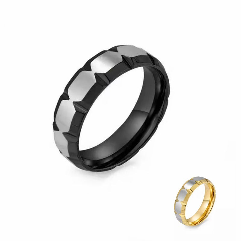 Herren Ring mit modernem, zweischichtigem Design und markanten Kanten Shop Nory