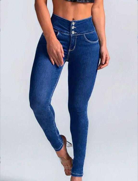 Damen Sculpting-High-Waist Skinny-Jeans mit V-förmigem Bund Shop Nory