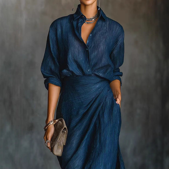Damen Drapierter Maxi-Rock mit Wickel-Effekt und Crinkle-Textur Shop Nory