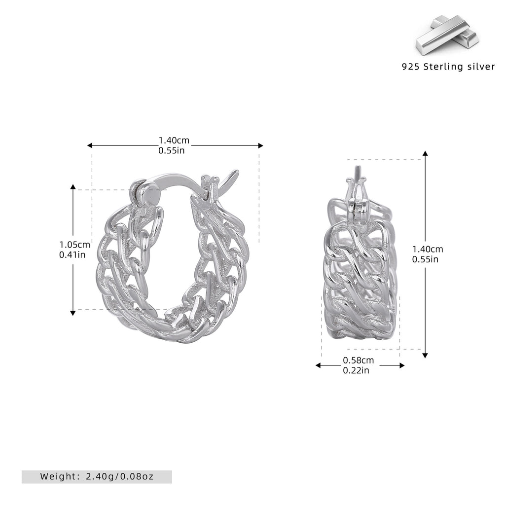 Damen Creolen mit kunstvollem, verwobenem Design aus 925 Sterling Silber Shop Nory