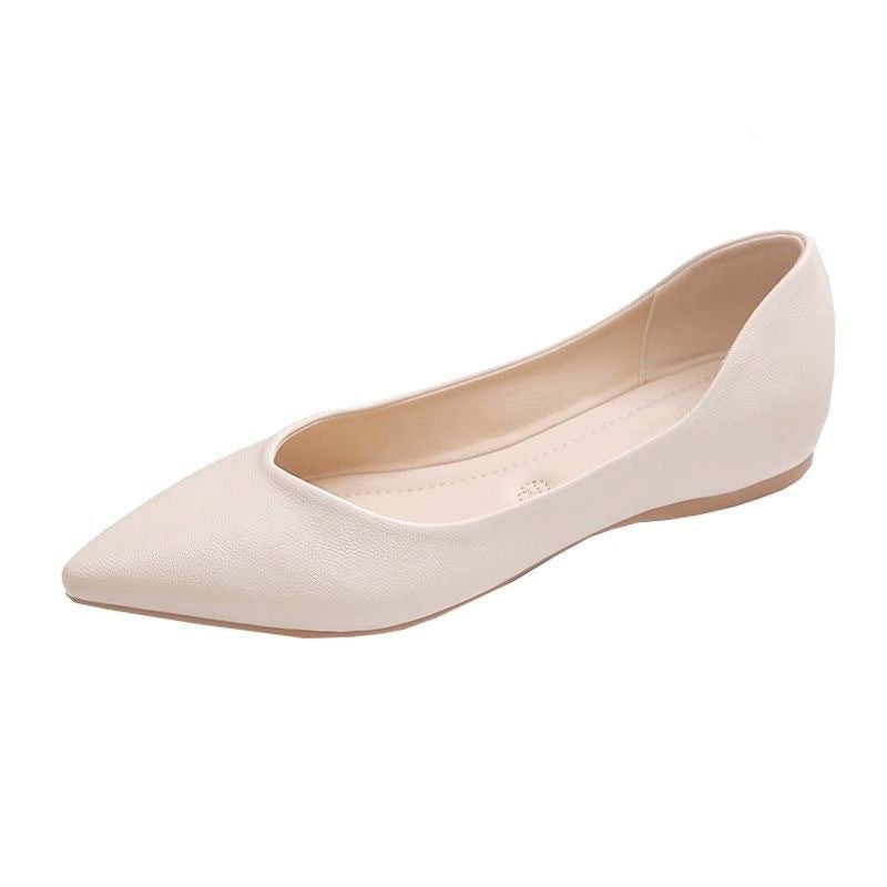Damen Elegante Ballerinas aus hochwertigem Leder mit modischem V-Ausschnitt
