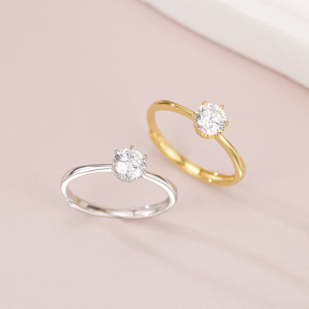 Damen Solitaire-Ring mit exquisite Diamantbesatz Shop Nory