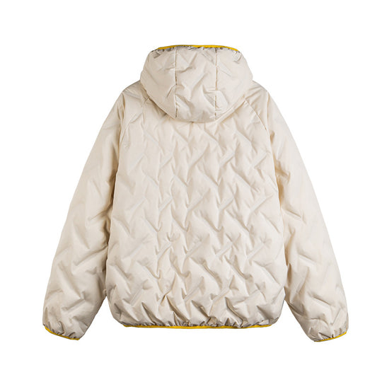 Unisex Wattierte Kapuzenjacke im Boxy-Schnitt mit kontrastkanten und elastischem Saum Shop Nory