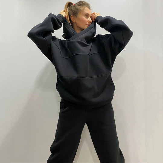 Damen Oversized Loungewear-Set aus schwerem French-Terry mit strukturierter Kapuze und Relax-Jogginghose Shop Nory