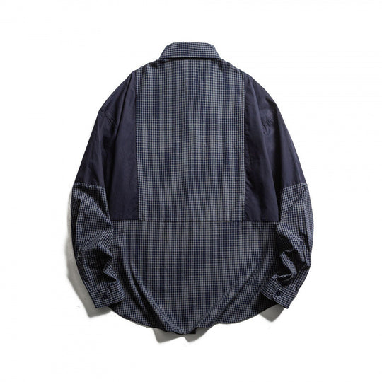 Herren Patchwork-Overshirt im Karomix mit Kontrastpaneelen Shop Nory