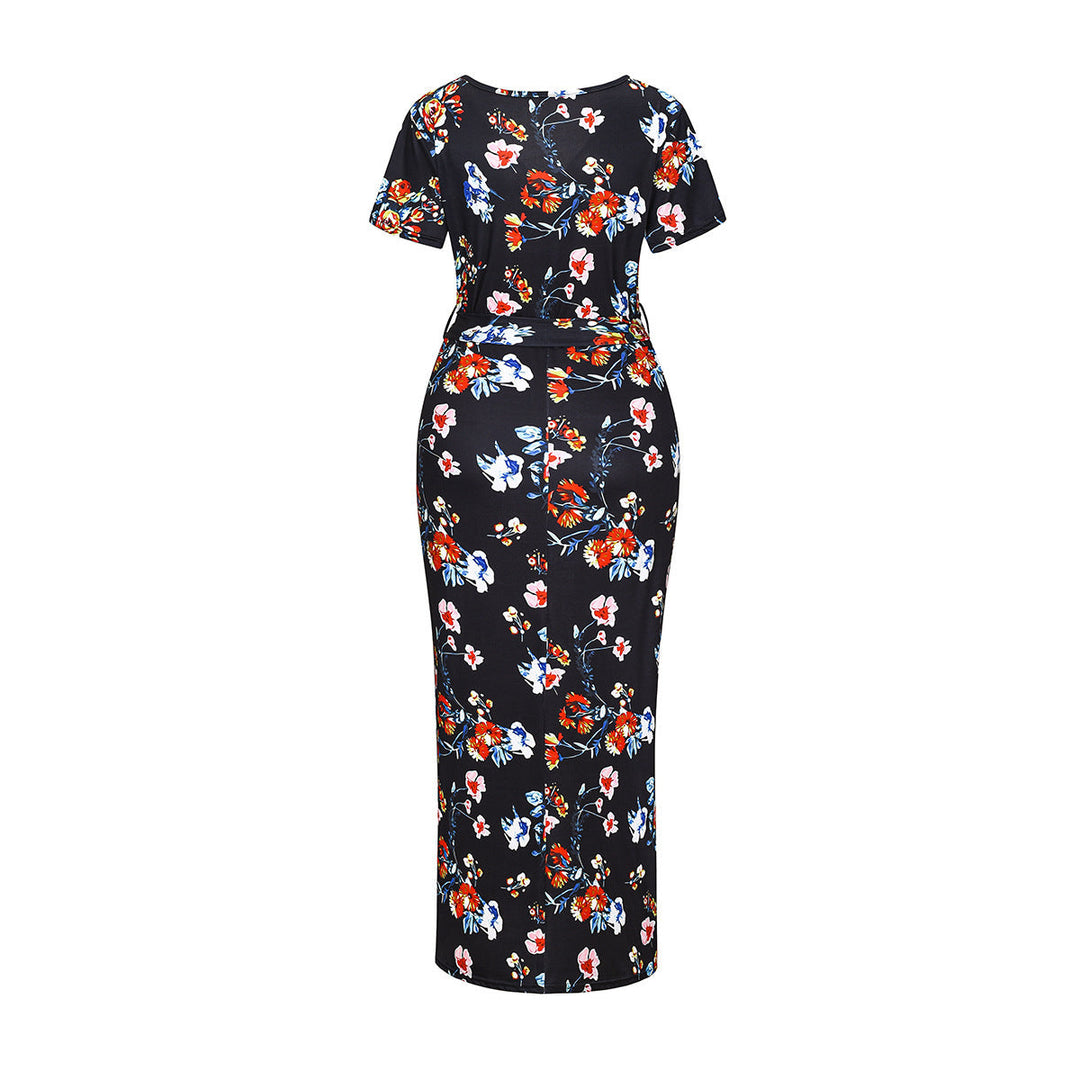 Damen Wickelkleid mit floralen Mustern und innovativem Stilldesign