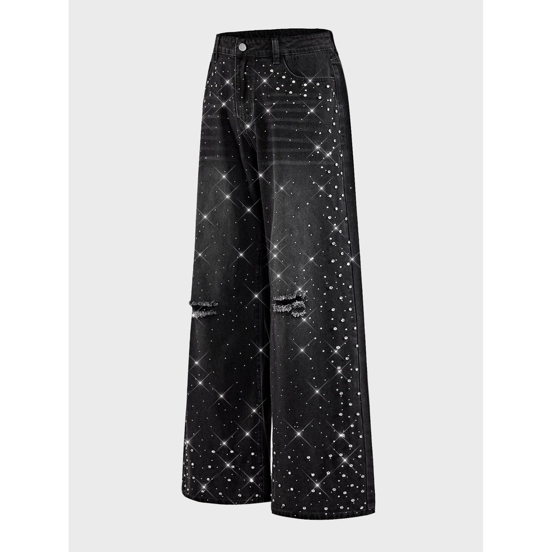 Damen Veredelte Jeans mit weitem Bein Shop Nory