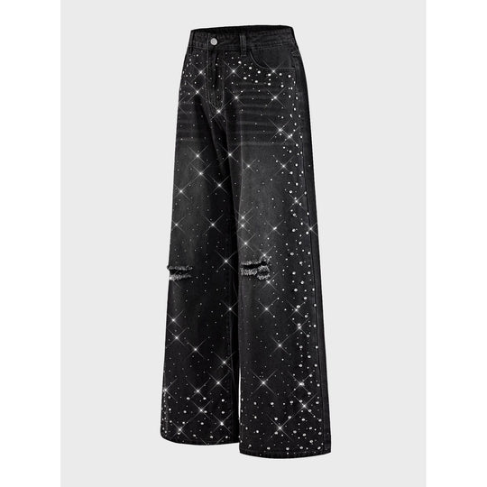 Damen Veredelte Jeans mit weitem Bein Shop Nory