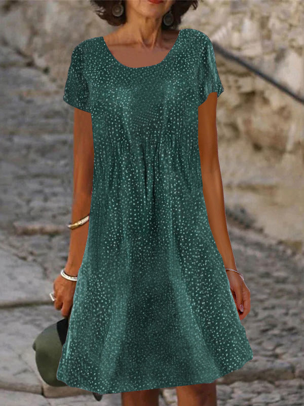Damen lässiges Sommerkleid mit modernen Mustern und femininem Schnitt