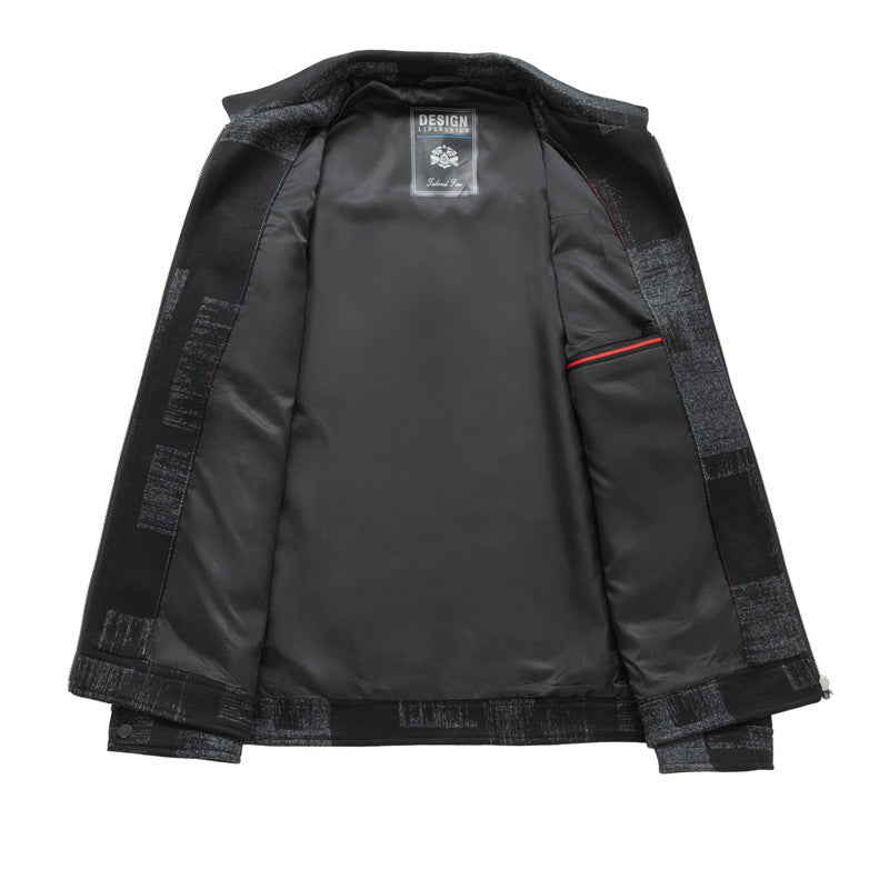 Herren Overshirt-Jacke im Hemdjackenstil mit grafischem Patchmuster und Reißverschluss Shop Nory