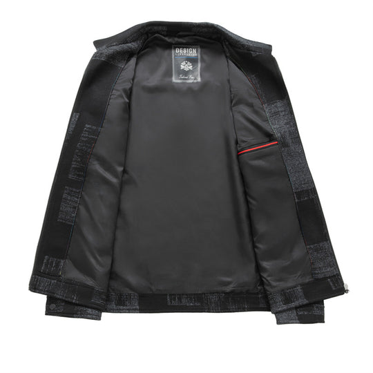 Herren Overshirt-Jacke im Hemdjackenstil mit grafischem Patchmuster und Reißverschluss Shop Nory