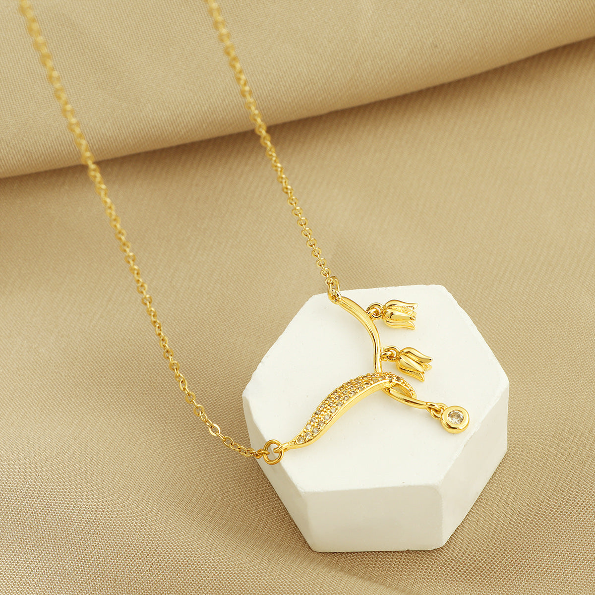 Damen Elegante vergoldete Charm-Halskette Shop Nory