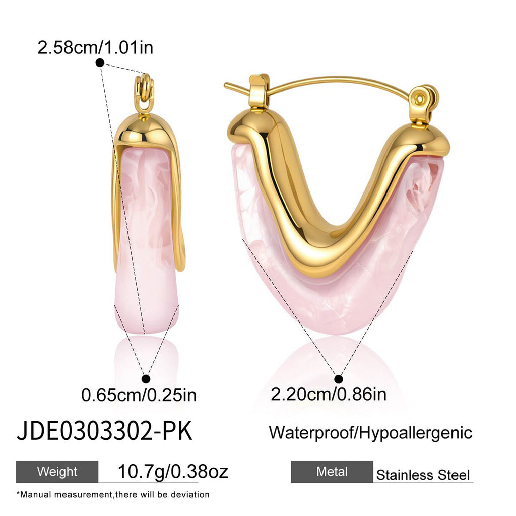 Damen Hochwertige Hypoallergene Edelstahl Ohrringe mit elegantem Rosé-Anhänger Shop Nory
