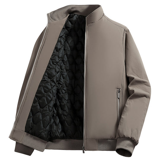 Herren Wattierte Bomberjacke mit Kunstfell-Innenfutter, Stehkragen und Reißverschluss Shop Nory
