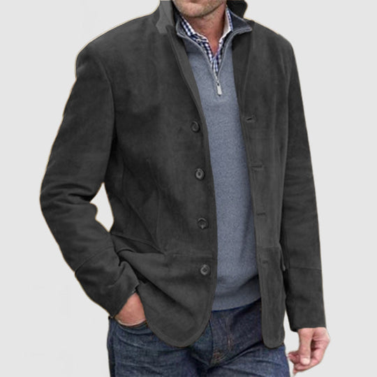 Herren Elegante Wildlederjacke mit modernen Details
