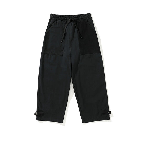 Herren weite Cropped Cargo‑Hose mit elastischem Tunnelzugbund, aufgesetzten Taschen und verstellbaren Knöchelriemen Shop Nory