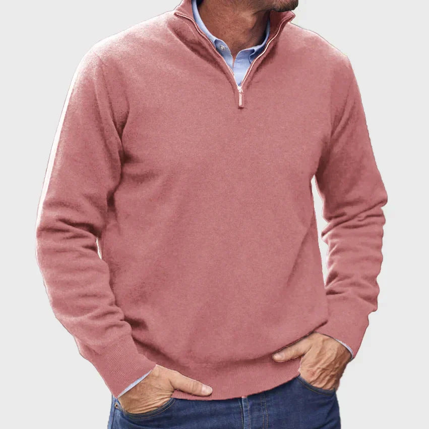 Herren Hochwertiger Strickpullover mit Stehkragen