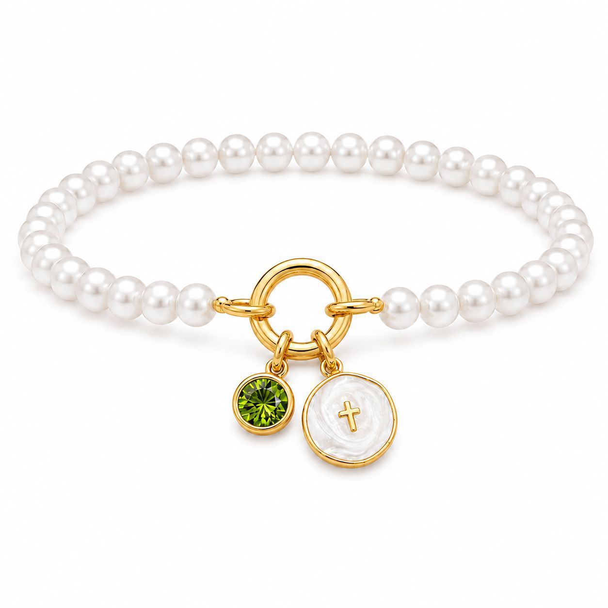 Damen Armband mit Perlen und charmanten Anhängern Shop Nory