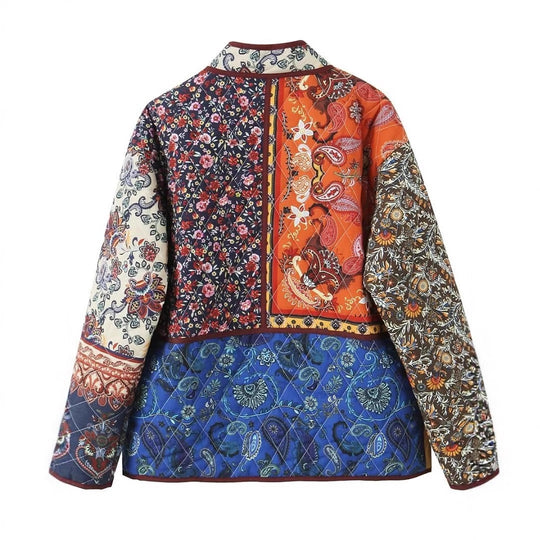 Damen Oversize Patchwork-Steppjacke mit Stehkragen und aufgesetzten Taschen Shop Nory