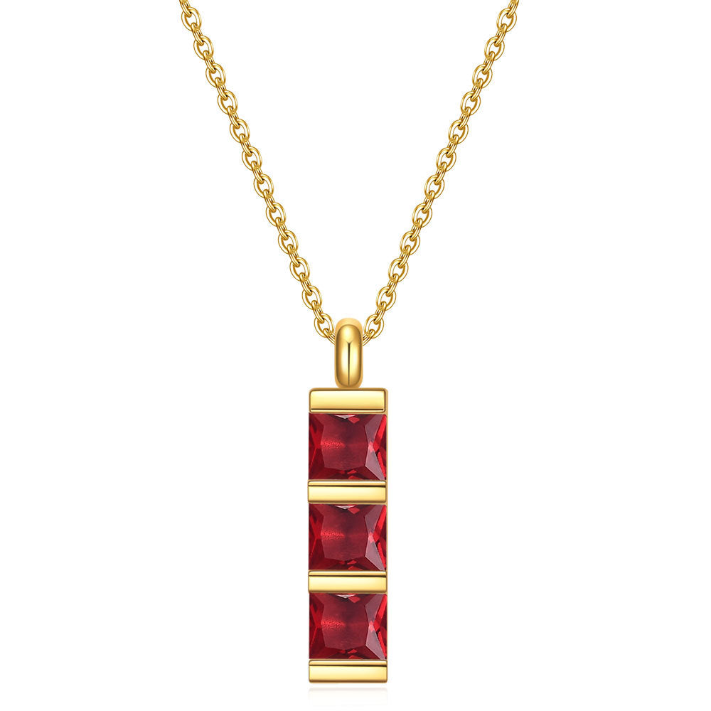 Damen Halskette mit modernem, geometrischem Anhänger und funkelnden Zirkonia Shop Nory
