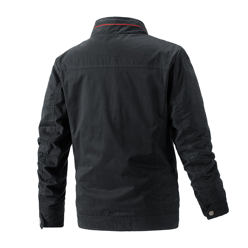 Herren Leichte wasserabweisende Zip-Jacke mit Stehkragen und kontrastiertem Futter Shop Nory