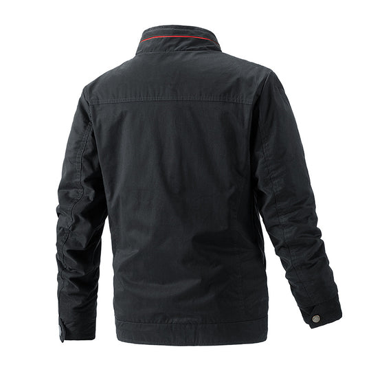 Herren Leichte wasserabweisende Zip-Jacke mit Stehkragen und kontrastiertem Futter Shop Nory